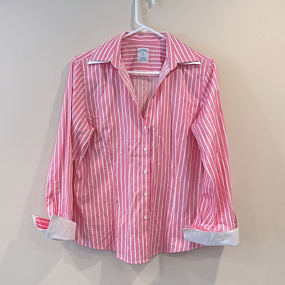 🔥Brooks Brothers Pink and White Striped Shirt🔥 - Picture 1 of 6